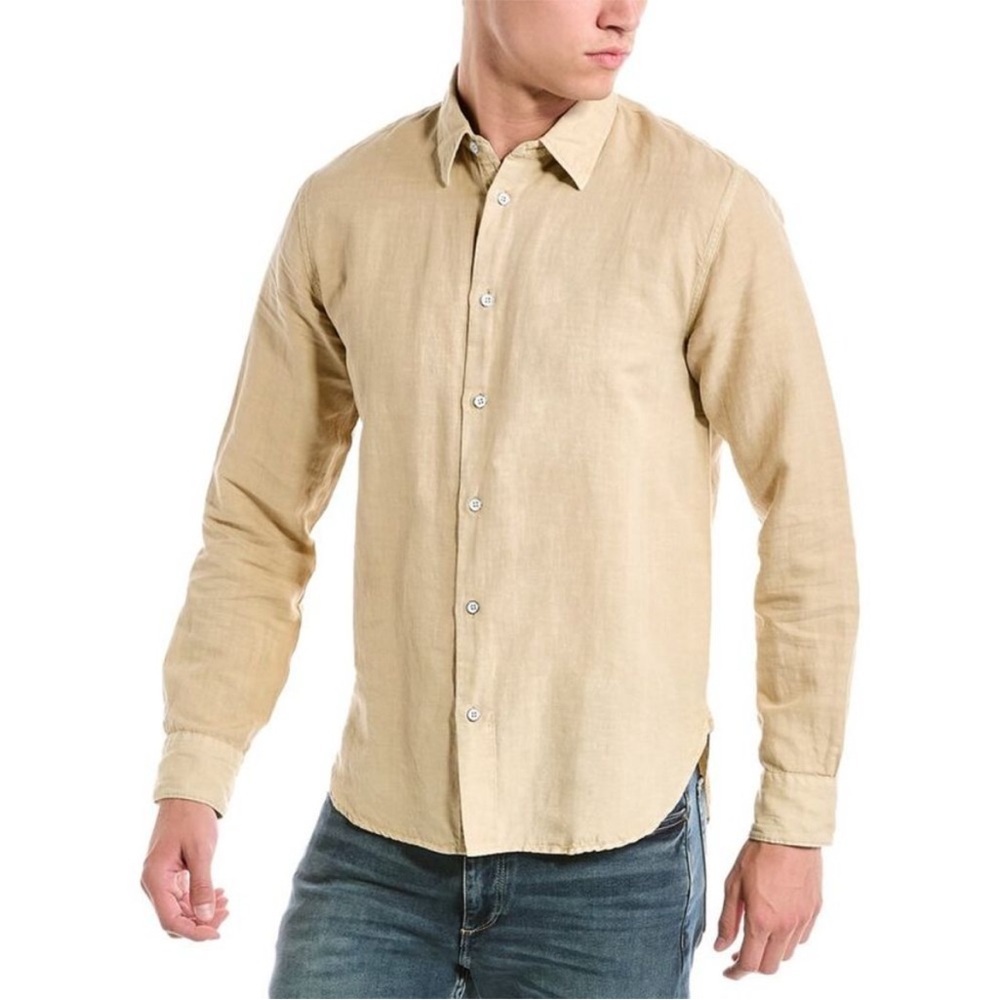 Rag & Bone Tan French Cuffed Button Down Dress Shirt XS